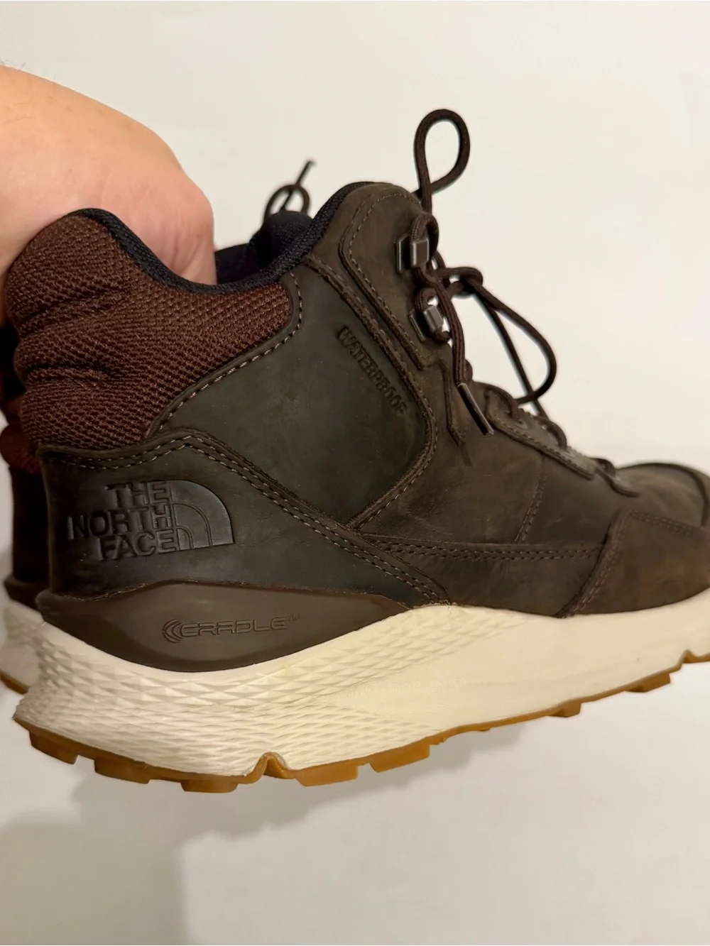 The North Face Men's Vals II Mid Leather Waterproof Boots Black Size 10.5